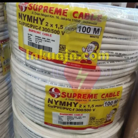 kabel nymhy 2x1,5mm supreme white roll 100 meter