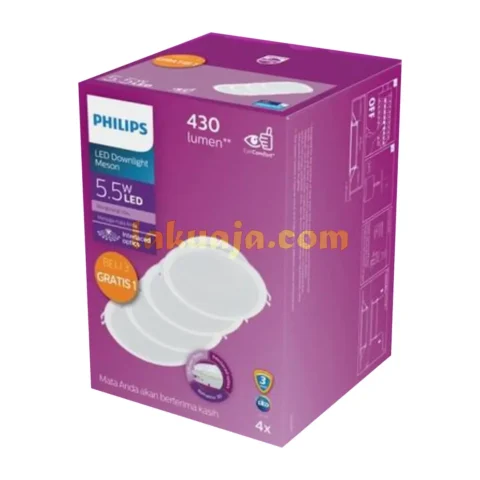 lampu downlight philips meson 5.5w pack 3+1